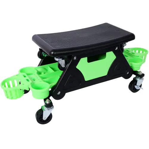 Rolling Detail Creeper Seat, Roller Mechanic Detail Practical Seat, Rolling Mechanical Bench On Wheels, Removable Tool Tray Drawer, 300 Lb Capacity For General Garage Use And Home Use